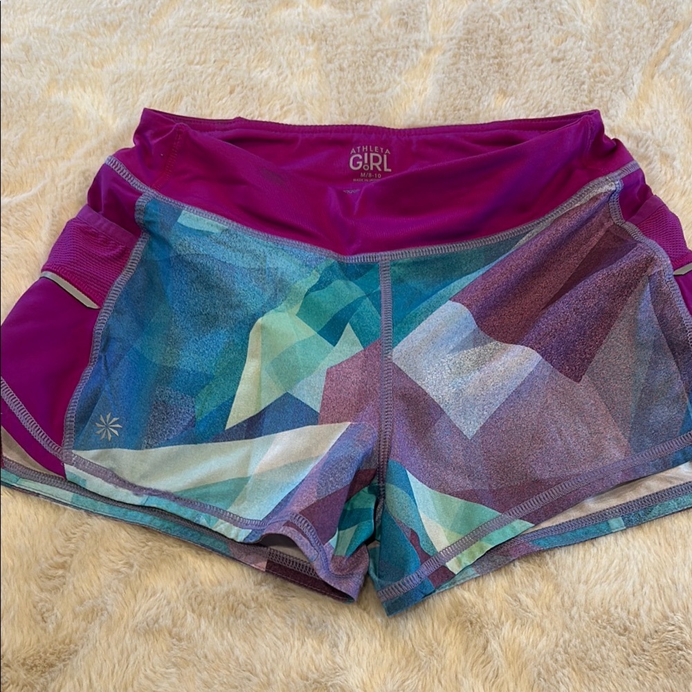 Athleta Girls Multicolor Geometric Shorts Medium/8-10
